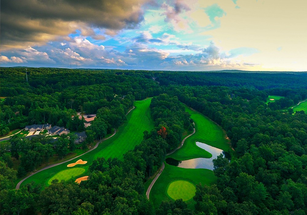 Aerial view of the golf course at Fairfield Glade